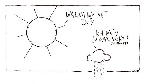 Cartoon: Wenn Wolken weinen (medium) by Oliver Kock tagged wolken,sonne,trauer,weinen,freundschaft,sorge,cartoon,nick,blitzgarden