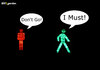 Cartoon: ... (small) by Oliver Kock tagged mann,frau,ampelmännchen,ampelweibchen,liebe,flucht,trauer,ende,verzweiflung