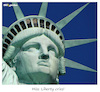 Cartoon: Miss Liberty cries! (small) by Oliver Kock tagged miss,liberty,usa,amerika,obamacare,soziales,trump,präsident,demokratie,umweltschutz,cartoon,nick,blitzgarden