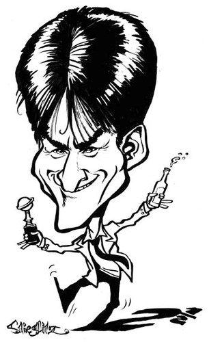 Cartoon: Charlie Sheen Karikatur (medium) by stieglitz tagged charlie,sheen,karikatur,caricature,caricatura