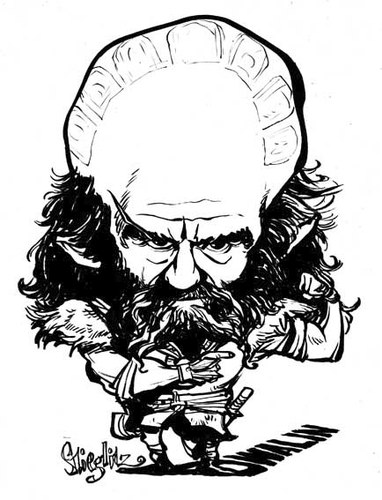 Cartoon: Dwalin (medium) by stieglitz tagged graham,mctavish,dwalin,the,hobbit,dwarf,dwarves,karikatur,caricature,caricatura