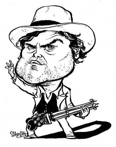 Cartoon: Jack Black (medium) by stieglitz tagged jack,black,karikatur,caricature,house,of,rock,tenecious