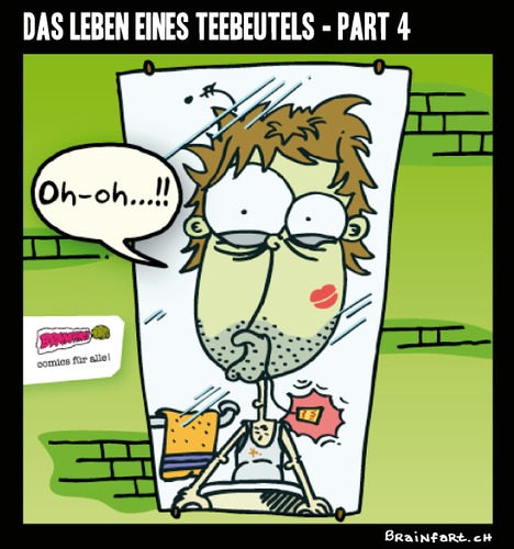 Cartoon: Am Morgen danach ... (medium) by BRAINFART tagged comic,cartoon,character,brainfart,toonpool,art,kunst,witzig,spass,lustig,fun,funny,laugh,lachen,facebook,morgen,tee,teebeutel