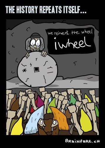 Cartoon: The History repeats itself ... (medium) by BRAINFART tagged comic,cartoon,character,humor,art,brainfart,iphone,apple,fun,funny,lustig,witzig,toonpool,history,new,keynote