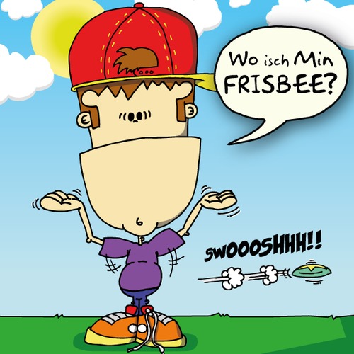 Cartoon: Hermi playing Frisbee (medium) by BRAINFART tagged comic,cartoon,character,art,humor,lustig,witzig,zeichnung,drawing,fun,amazing,toonpool