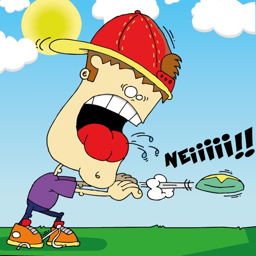 Cartoon: Hermi playing Frisbee (medium) by BRAINFART tagged comic,cartoon,character,art,humor,lustig,witzig,zeichnung,drawing,fun,amazing,toonpool