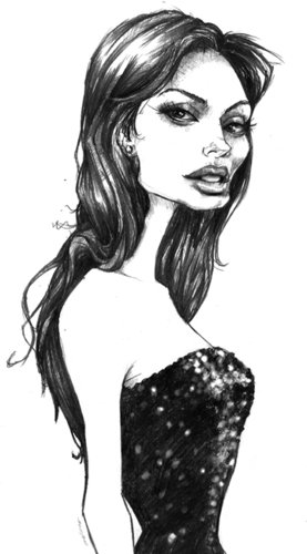 Cartoon: angelina (medium) by michaelscholl tagged sketch,cartoon,jolie,angelina