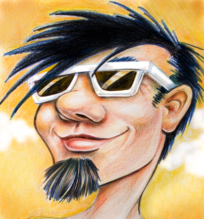 Cartoon: bright (medium) by michaelscholl tagged sunglasses,beard,yellow