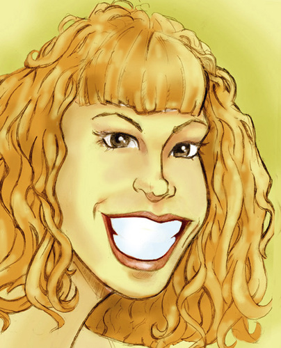 Cartoon: kelly (medium) by michaelscholl tagged woman,smile