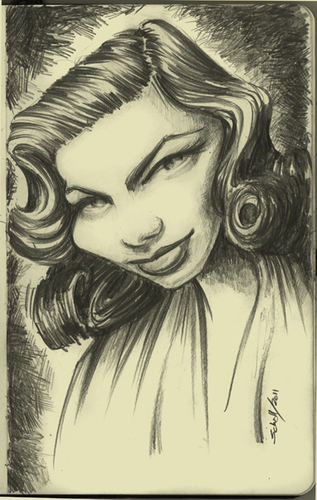 Cartoon: lauren bacall (medium) by michaelscholl tagged lauren,bacall,actress