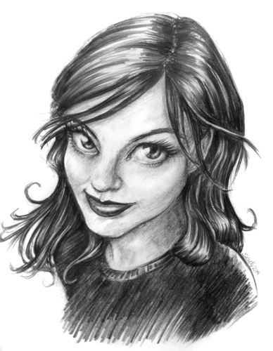 Cartoon: lisa (medium) by michaelscholl tagged woman,pencil,drawing,cartoon