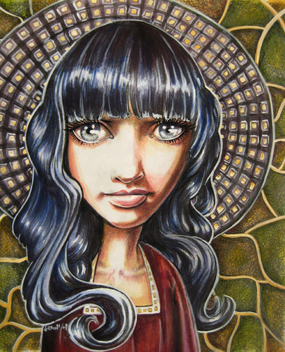 Cartoon: lynnette (medium) by michaelscholl tagged woman,cartoon,portrait