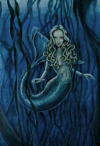 Cartoon: mermaid1 (medium) by michaelscholl tagged mermaid,blue,water,sexy,blond