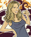 Cartoon: bottoms up (small) by michaelscholl tagged sexy,woman,shotglass,shot,vector