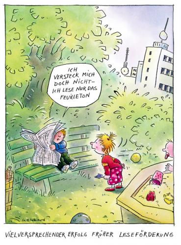 Cartoon: Leseförderung (medium) by Gebhard tagged kinder,lesen,vorschule,bildung,