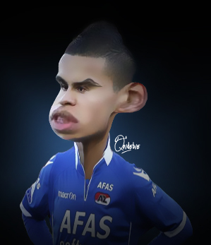 Cartoon: Adam Maher (medium) by Quidebie tagged player,elftal,nerderlands,holland,marokko,dutch,soccer,voetbal,alkmaar,az,maher,adam,fun,funny,karikatuur,caricature