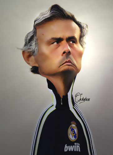 Cartoon: Jose Mourinho (medium) by Quidebie tagged plaatje,foto,photoshop,one,special,the,sport,trainer,voetbal,fc,barcelona,spain,portugal,soccer,coach,caricature,funny,fun,mourinho,jose,madrid,real,chelsea,karikatuur