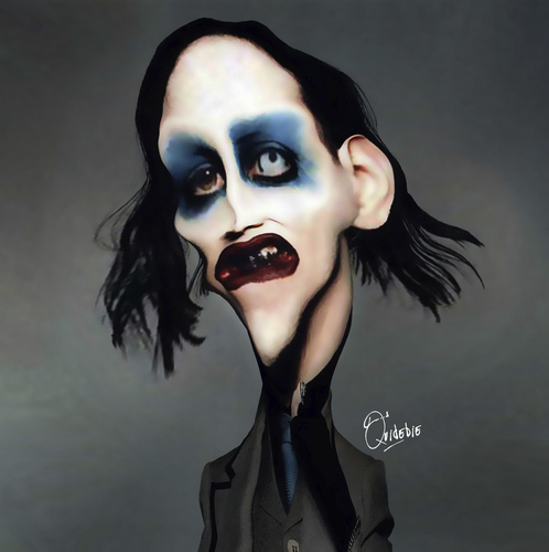 Cartoon: marilyn manson (medium) by Quidebie tagged marilyn,manson,caricature,karikatuur,funny,fun,singer,zanger,lady,gaga,album,music,muziek,brian,hugh,warner