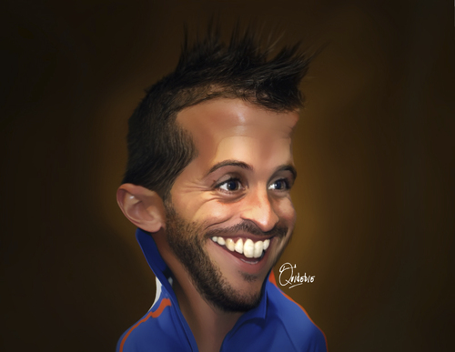 Cartoon: Rafael van der Vaart (medium) by Quidebie tagged rafael,van,der,vaart,voetbal,holland,nederlands,elftal,spurs,ajax,soccer,caricature,karikatuur,fun,funny