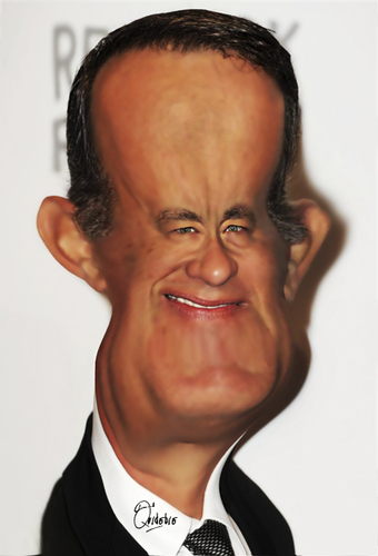 Cartoon: Yom Hanks (medium) by Quidebie tagged tom,hanks,caricature,karikatuur,fun,funny,celebrity