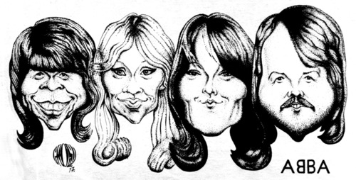 Cartoon: Abba (medium) by Grosu tagged abba,pop,music