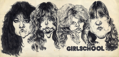 Cartoon: Girlschool (medium) by Grosu tagged girl,school,music