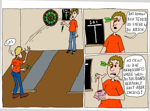 Cartoon: Vereinsmeierei (medium) by Wolfgang tagged darts,auge,501,vereine