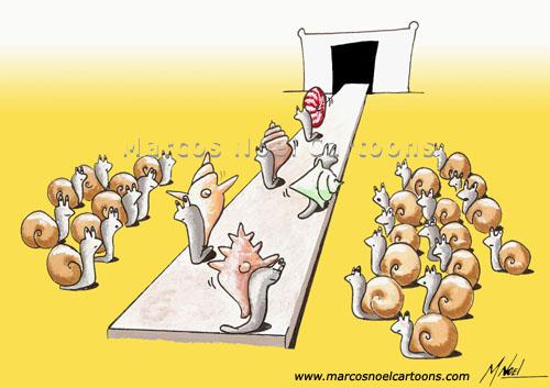 Cartoon: Snails Fashion Week (medium) by Marcos Noel tagged nature,comic,animals