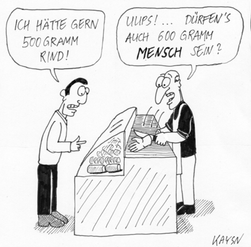 Cartoon: Fleischkauf (medium) by KAYSN tagged fleisch