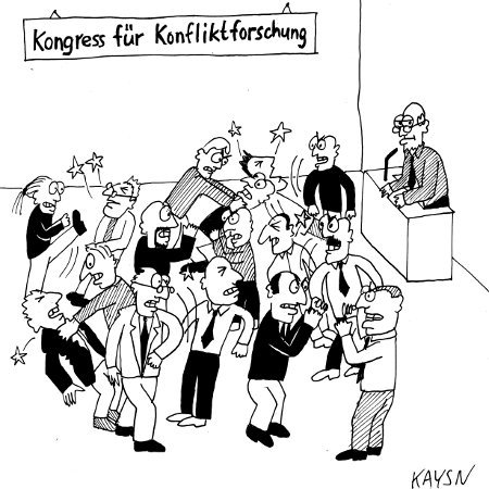 Cartoon: Konfliktforschung (medium) by KAYSN tagged konflikt,forschung,prügelei,schlägerei