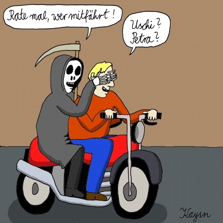 Cartoon: Motorradfahrer (medium) by KAYSN tagged tod,motorrad,sensenmann,gevatter
