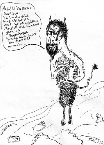 Cartoon: GSDSF (medium) by Tobias Wolff tagged griechenland,deutschland,sucht,den,super,star,faun,casting,show,