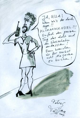 Cartoon: Klimawandel (medium) by Tobias Wolff tagged klima,wandel,mobil,telefon,handy,mallorca
