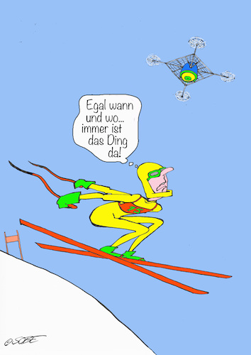 Cartoon: freundlicher Begleiter (medium) by sobecartoons tagged totale,überwachung,big,brother,winterspiele,in,china,totale,überwachung,big,brother,winterspiele,in,china