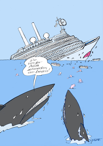 Cartoon: Leckermäulchen (medium) by sobecartoons tagged untergang,fischfutter,tourismus,umwelt,untergang,fischfutter,tourismus,umwelt