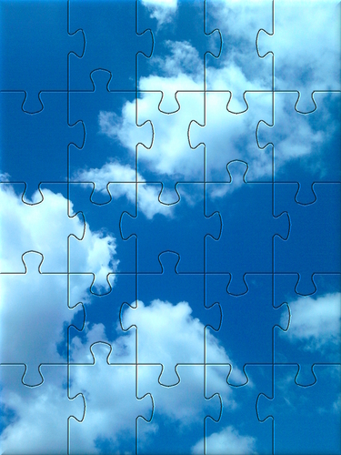Cartoon: Wolkenpuzzle (medium) by lesemaus tagged wolken,puzzle