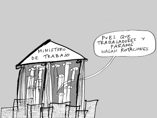 Cartoon: Para acabar con el paro (medium) by elrubio tagged empleo,ministerio,paro
