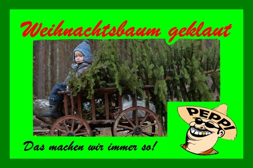 Cartoon: Das machen wir immer so (medium) by heilei tagged weihnachtsbaum,geklaut