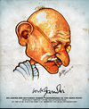 Cartoon: Gandhi (small) by bharatkv tagged gandhi,mahatma,indian,bapu,mkg,caricature,bharat,leader,freedom