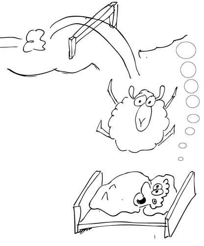 Cartoon: Schäfchen II (medium) by komika tagged sheep,schlafen,schaf