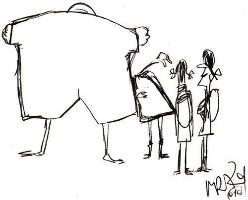 Cartoon: exibionist (medium) by Mirek tagged nic
