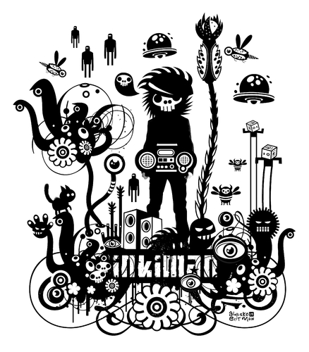 Cartoon: INKIMAN (medium) by exit man tagged inkiman,sound