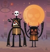 Cartoon: Moon catcher brothers (small) by exit man tagged moon,catcher,brothers,monster,strange,surrealist