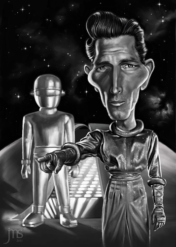 Cartoon: Klaatu (medium) by JMSartworks tagged caricature,actors,filmmakers,hollywood,paintool,sai,painter