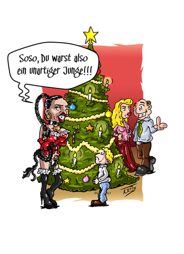 Cartoon: Die neue Aushilfe... (medium) by Toeby tagged weihnachten,weihnachtsmann,santa,claus,domina,aushilfe,nebenjob,sm,sadomaso,toeby,mark,töbermann