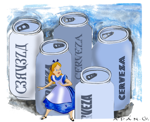 Cartoon: Alicia (medium) by adancartoons tagged alicia,adan,cerveza