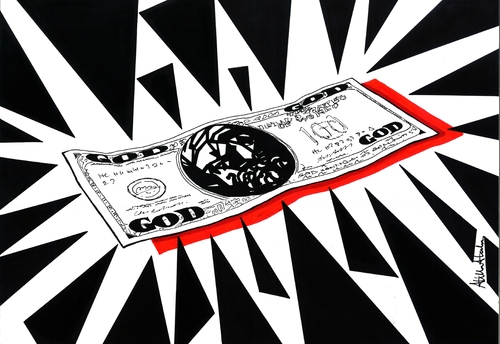 Cartoon: God!... (medium) by Atilla Atala tagged god,money