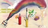 Cartoon: Happy New Year (small) by Atilla Atala tagged happy,new,year,drawing,pen,brush,champagne,rainbow