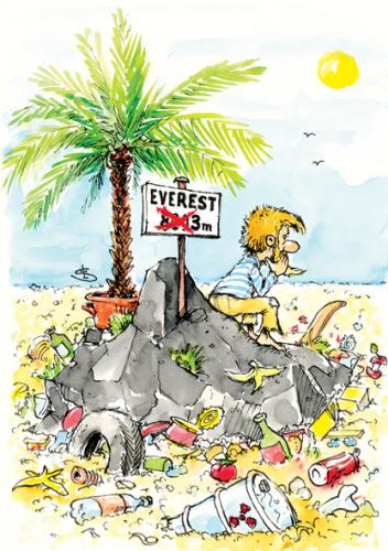 Cartoon: Everest (medium) by Liviu tagged garbage,top,island,