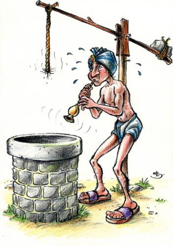 Cartoon: the well (medium) by Liviu tagged well,music,lostbucket,